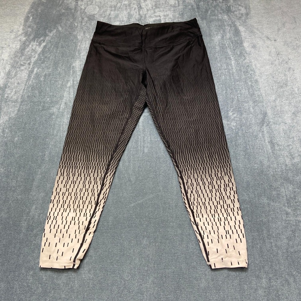 Calvin Klein Performance Leggings Womens Large Black White Geometric Quick Dry